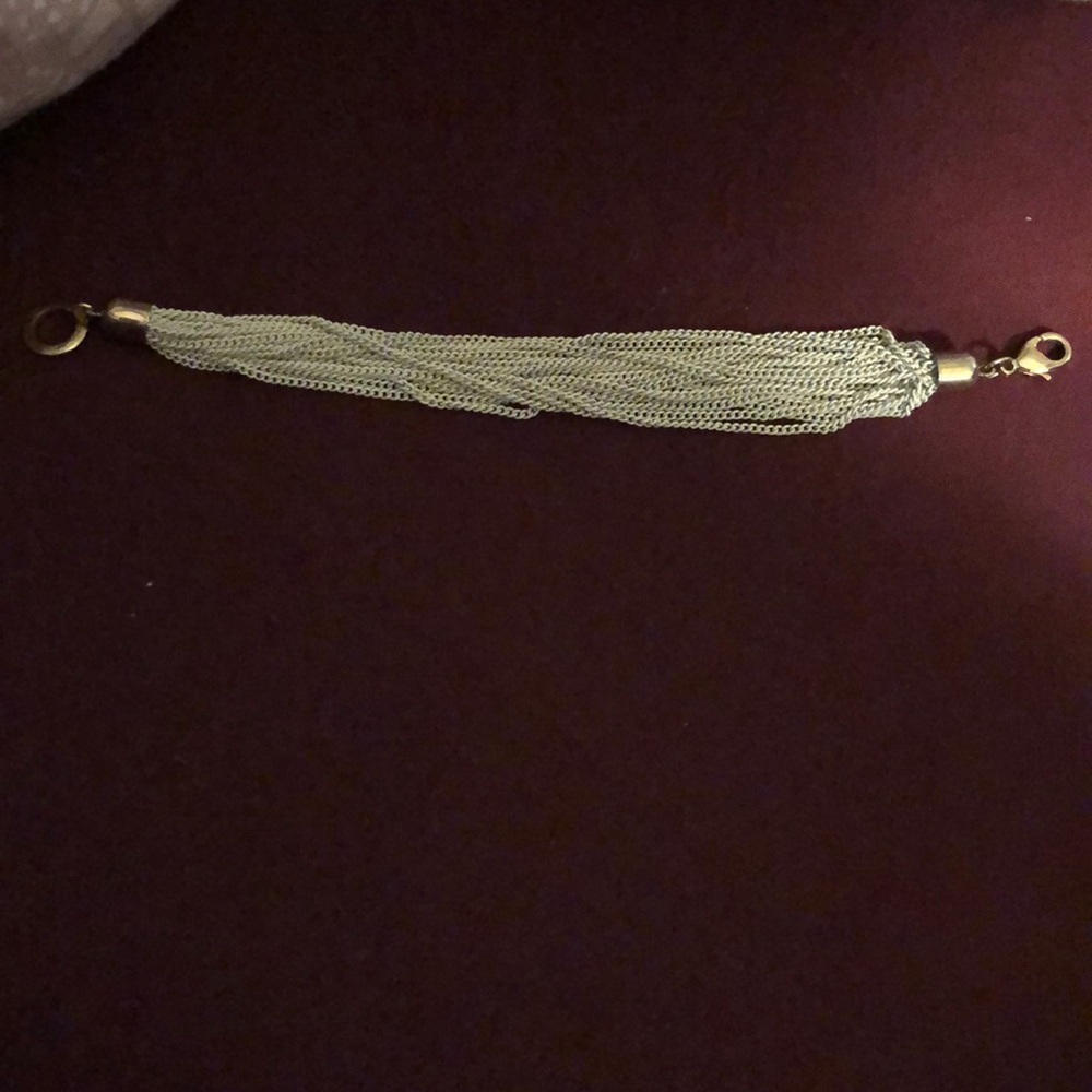 Slate white chain bracelet worn twice